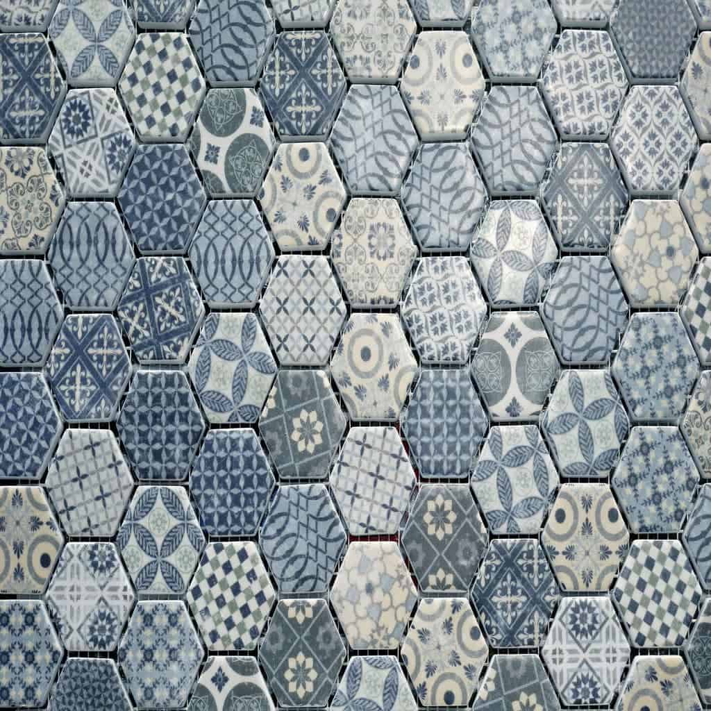 Patterned Hexagon Wall Tiles